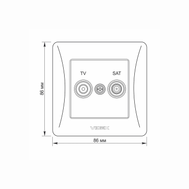Розетка TV+SAT кінцева срібний шовк VIDEX BINERA - фото №5