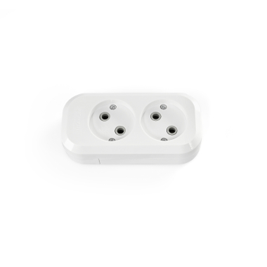 Extension Socket without grounding 2 outlets White TITANUM STANDARD - photo