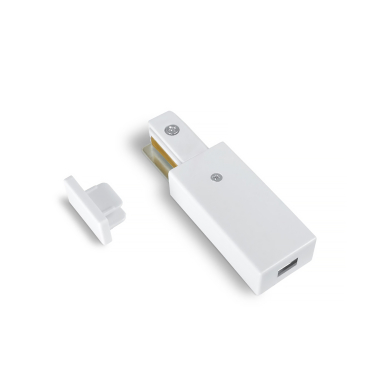 Комплект конектор 1-фазний + заглушка VIDEX білий - фото