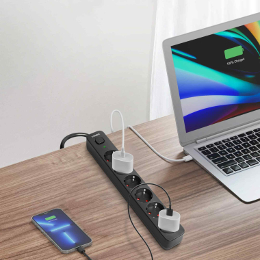 Мережевий подовжувач VIDEX ONCORD з/з 6п 3м (3x1.5мм) з кнопкою Black - фото №10