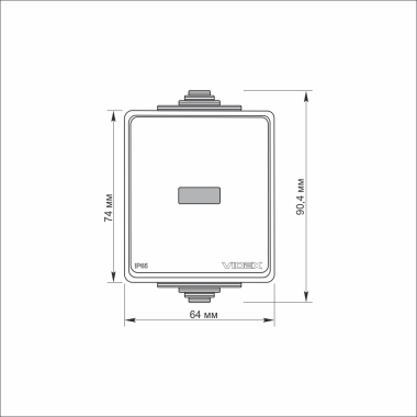 IP65 Вимикач зовнішній одноклавішний із підсвіткою сірий VIDEX BINERA - фото №4