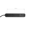 Мережевий подовжувач VIDEX ONCORD з/з 4п 3м (3x1.5мм) 3.4А USB-A+USB-C PD20W з кнопкою Black
