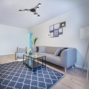 Світильник VIDEX під лампу 6xGX53 накладний Чорний VL-SPF21B-B - фото №3