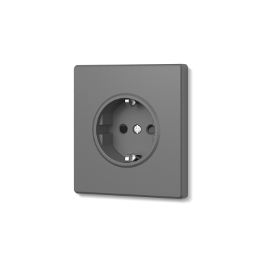 Розетка одинарна із заземленням сірий графіт VIDEX NOTA (VF-NT-SK1G-GR) - photo