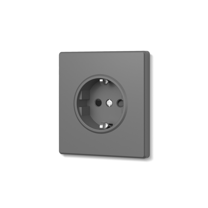 Розетка одинарна із заземленням сірий графіт VIDEX NOTA (VF-NT-SK1G-GR) - фото