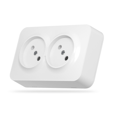 IP20 Розетка зовнішня подвійна біла VIDEX BINERA - фото