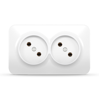 IP20 Розетка зовнішня подвійна біла VIDEX BINERA - фото №2