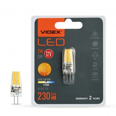 LED лампа VIDEX G4C 12V 2W G4 4100K