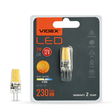 LED лампа VIDEX G4C 12V 2W G4 4100K - фото