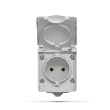 IP65 Розетка зовнішня одинарна сіра VIDEX BINERA - фото №2