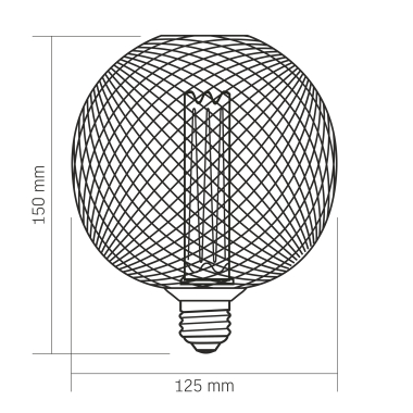 LED лампа VIDEX Filament VL-DBMC125150 4W E27 1800K Black Chainmail style - фото №3