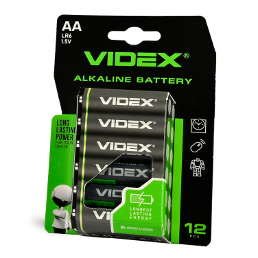 Alkaline Battery VIDEX LR6/AA 12pcs BLISTER