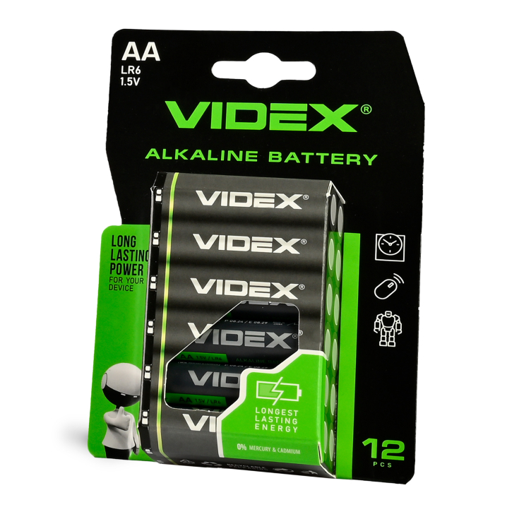 Батарейка лужна VIDEX LR6/AA 12шт BLISTER