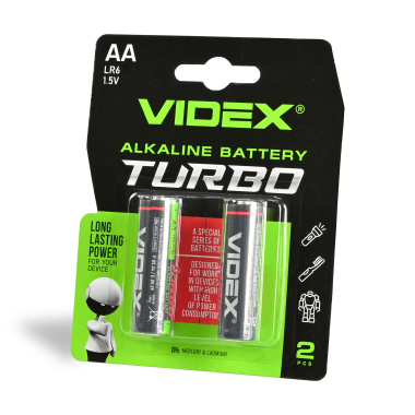 Батарейка лужна Videx LR6/AA Turbo 2шт BLISTER - фото №2