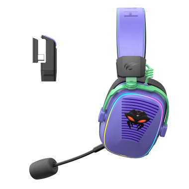 Бездротові ігрові навушники HAVIT Huaxu-X4 Purple+Black - photo №4