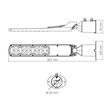 LED ліхтар вуличний VIDEX IP65 SLE18 50W 5000Lm 5000K 220V - фото №8
