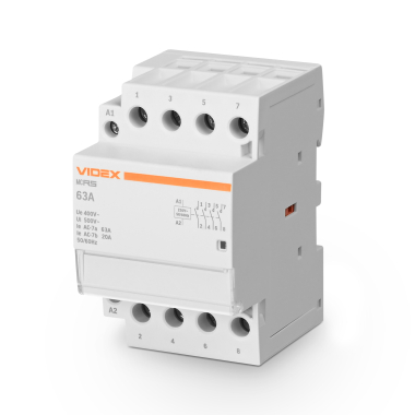 Модульний контактор 4п 63А 4НВ VF-RS-MC4O-63 VIDEX RESIST - фото