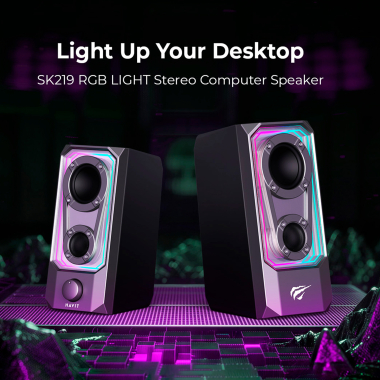 Стерео колонки ігрові HAVIT SK219 6W USB+BT RGB Black+Gray - photo №6