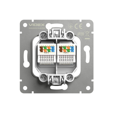 Розетка CAT6e подвійна комп'ютерна мокко VIDEX NOTA (VF-NT-SK2PC6-BR) - фото №4