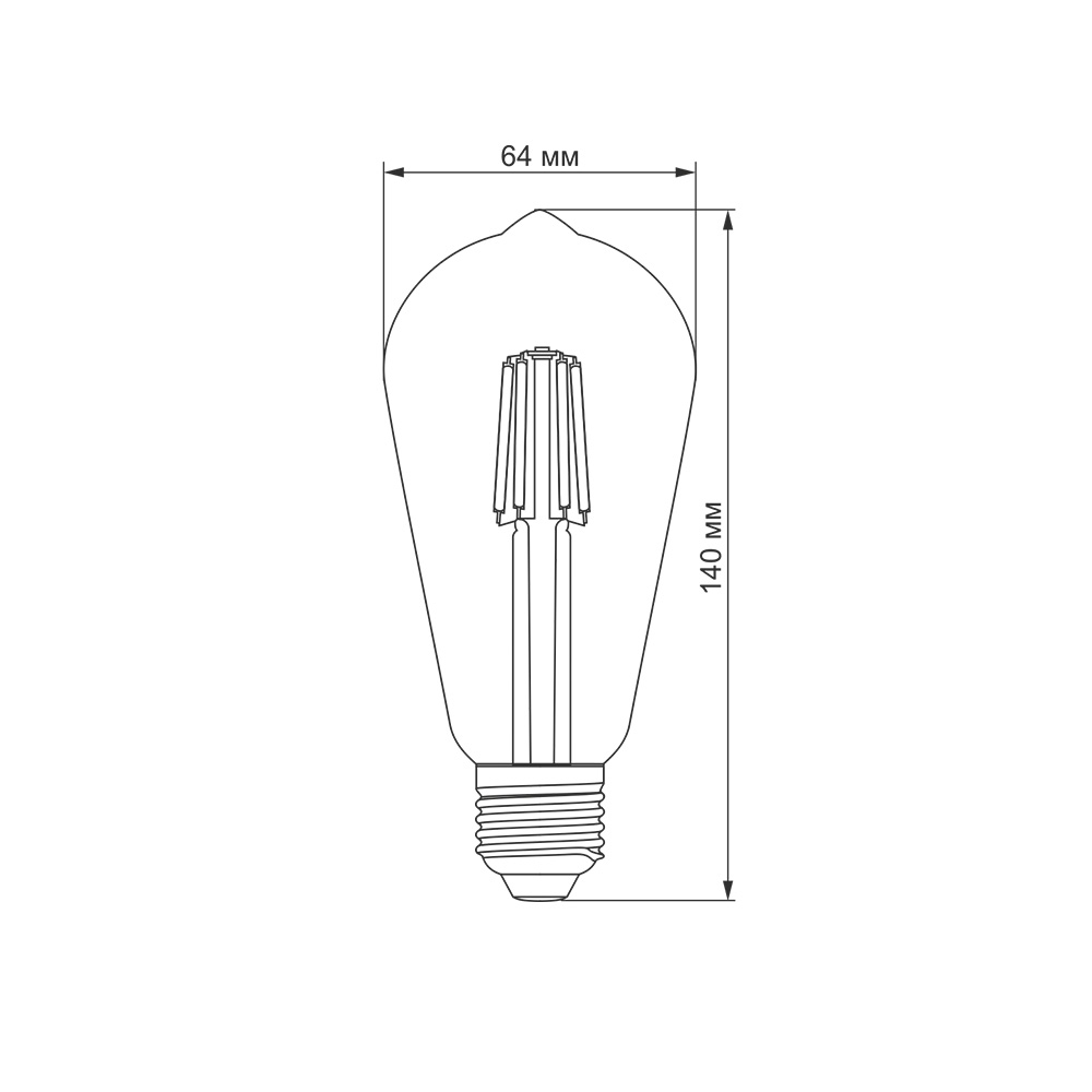 LED лампа TITANUM  Filament ST64 6W E27 2200K бронза