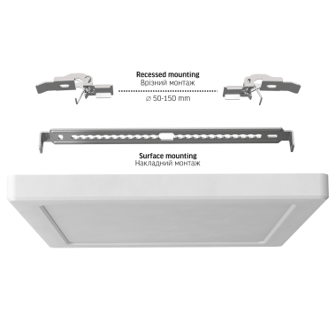LED світильник квадратний VIDEX DL6S 18W 3000K-4000K-6500K White - фото №10