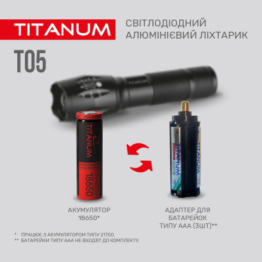 Портативний світлодіодний ліхтарик TITANUM TLF-T05 300Lm 6500K - фото №6