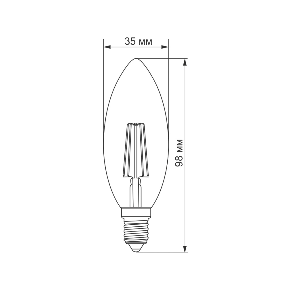 LED лампа TITANUM  Filament C37 4W E14 2200K бронза
