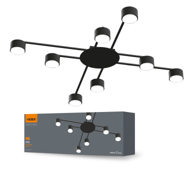 Світильник VIDEX під лампу 8xGX53 накладний Чорний VL-SPF22B-B - фото