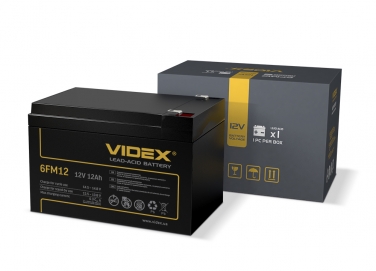 Lead-acid battery Videx 6FM12 12V/12Ah color box 1