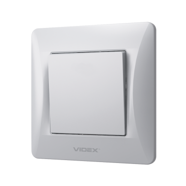 Вимикач одноклавішний срібний шовк VIDEX BINERA - фото №3