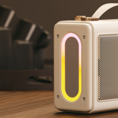 Портативна ретро колонка караоке HAVIT SK823BT 16W RGB Beige - фото №9