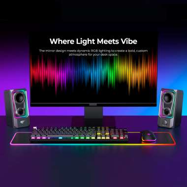 Стерео колонки ігрові HAVIT SK219 6W USB+BT RGB Black+Gray - photo №8