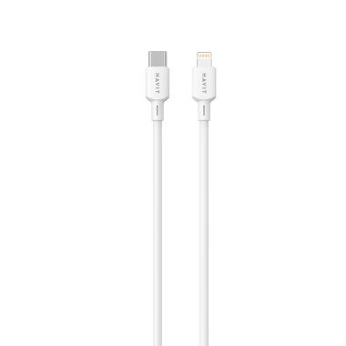 Кабель USB-C - Lightning HAVIT CBX311 PD30W 3A 2м White - фото