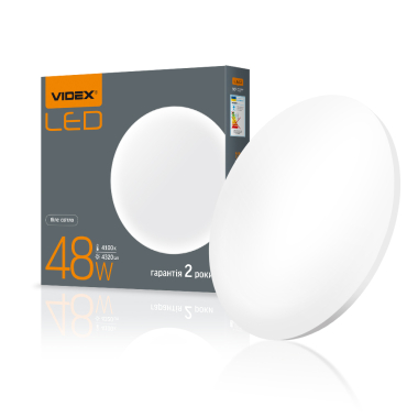 LED світильник настінно-стельовий круглий VIDEX 48W 4100K  Матовий - фото