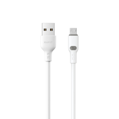 Кабель USB - Micro USB HAVIT HV-CB6292 2.4A 1м White - фото
