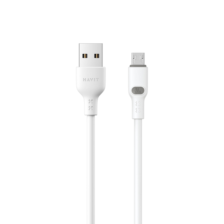 Кабель USB - Micro USB HAVIT HV-CB6292 2.4A 1м White - фото