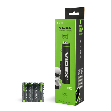 Alkaline Battery VIDEX LR6/AA 4pcs SHRINK - photo