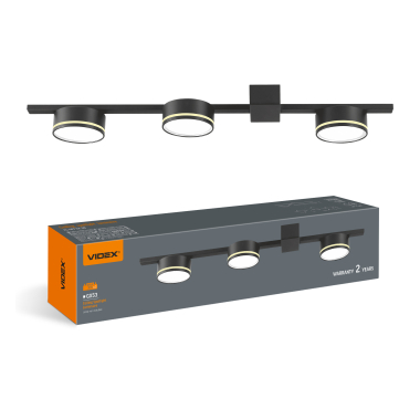 Світильник VIDEX під лампу 3xGX53 накладний Чорний (VL-SPF32-3B) - photo