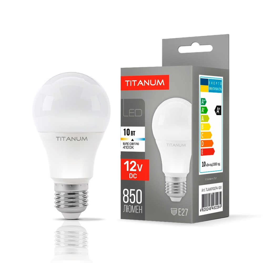 LED lamp TITANUM A60 12V 10W E27 4100K