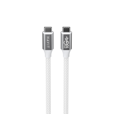 Кабель USB-C to USB-C HAVIT HV-CB6290 PD100W 5A 1м White - фото №2
