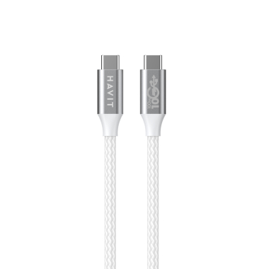 Кабель USB-C to USB-C HAVIT HV-CB6290 PD100W 5A 1м White - фото №3