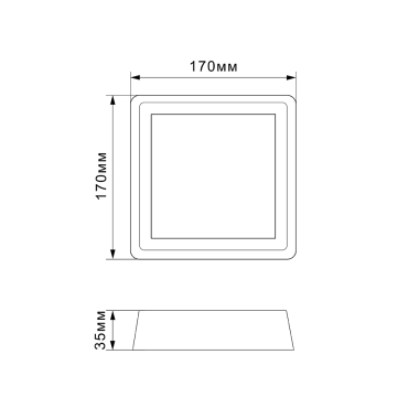 LED Світильник квадратний накладний TITANUM 18W 5000K 220V - фото №5