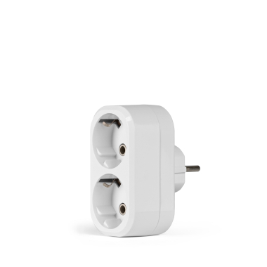 Мережевий розгалужувач із заземленням 2 гнізда білий TITANUM STANDARD - фото