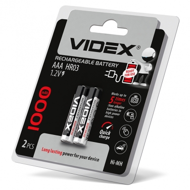 Batteries Videx HR03/AAA 1000mAh double blister/2pcs