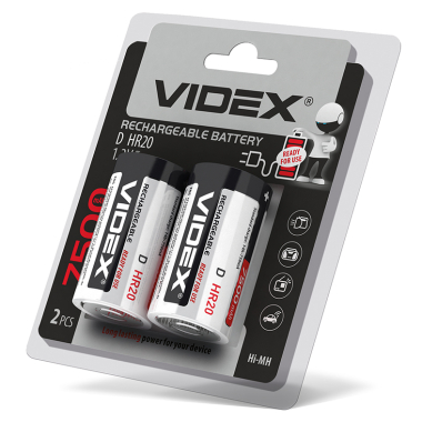 Акумулятори Videx HR20/D 7500mAh double blister/2шт - фото №2