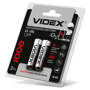 Акумулятори Videx HR6/AA 1000mAh double blister/2шт - фото №2