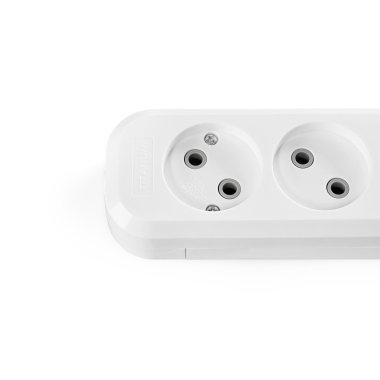Колодка подовжувача без заземлення 3 гнізда біла TITANUM STANDARD - фото №3