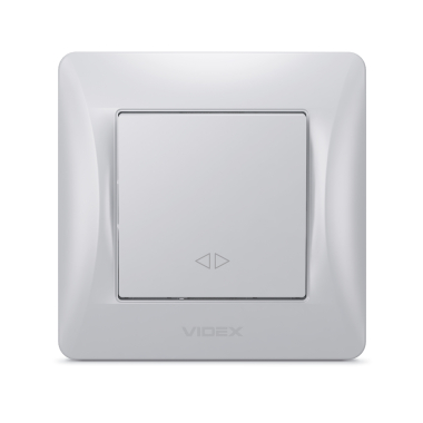Вимикач одноклавішний проміжний срібний шовк VIDEX BINERA - фото №2