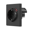 Розетка одинарна із заземленням USB-A+C 20W вугільно-чорна VIDEX NOTA (VF-NT-SK1GUC-BL) - фото 