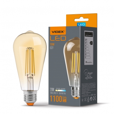 LED lamp VIDEX Filament ST64FA 10W E27 2200K